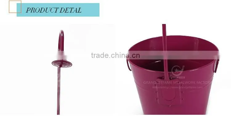 10 inch garden iron and zinc powder coated wedding buckets flowers metal planter bucket