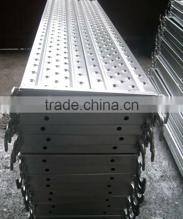 Q235 galvanized metal scaffolding plank with hooks for construction