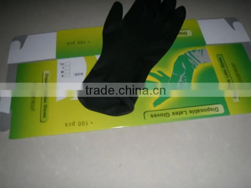 Black Latex Textured Tattoo Gloves--Powder Free