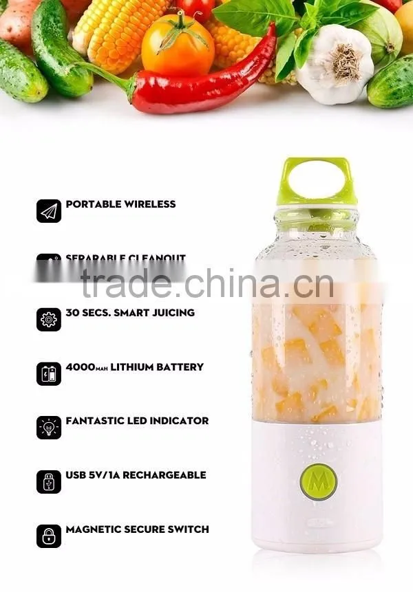 iMaster Electric Portable Detachable USB Rechargeable Juicer Cup Automatic Blender Shaker BPA Free Water Bottle 700ml