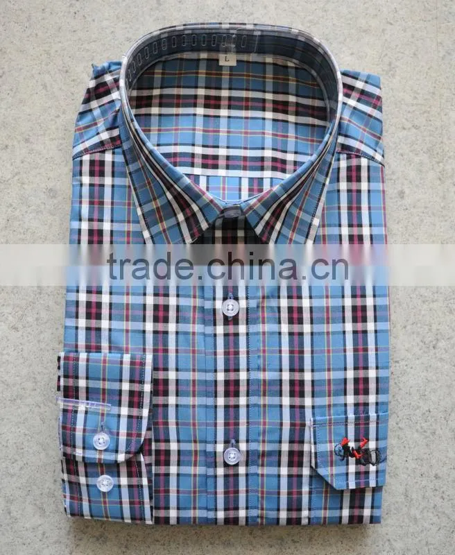 men's long-sleeve leisure shirts/high quality checked casual shirts/shirts for office staff
