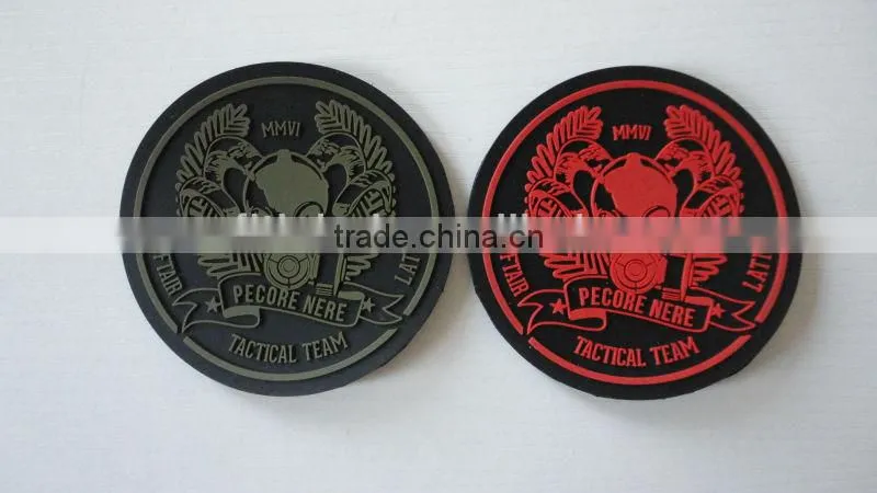 China supplier low price environmental soft custom 3d embossed pvc rubber patch
