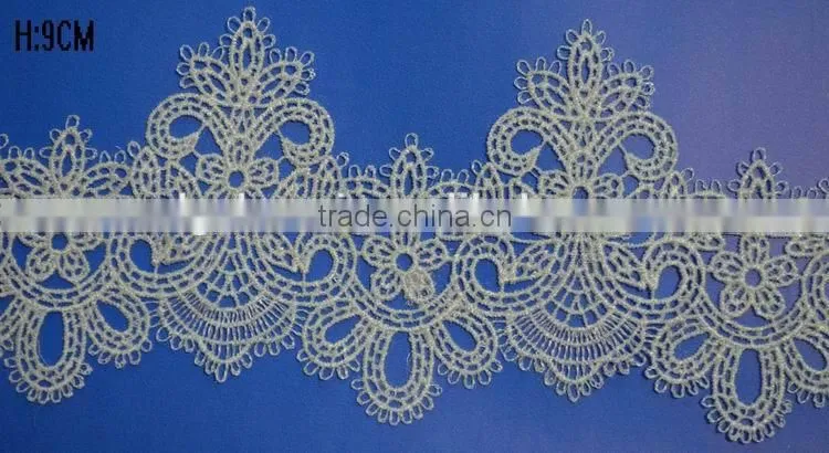 China supplier of bridal net polyester embroidery lace trim
