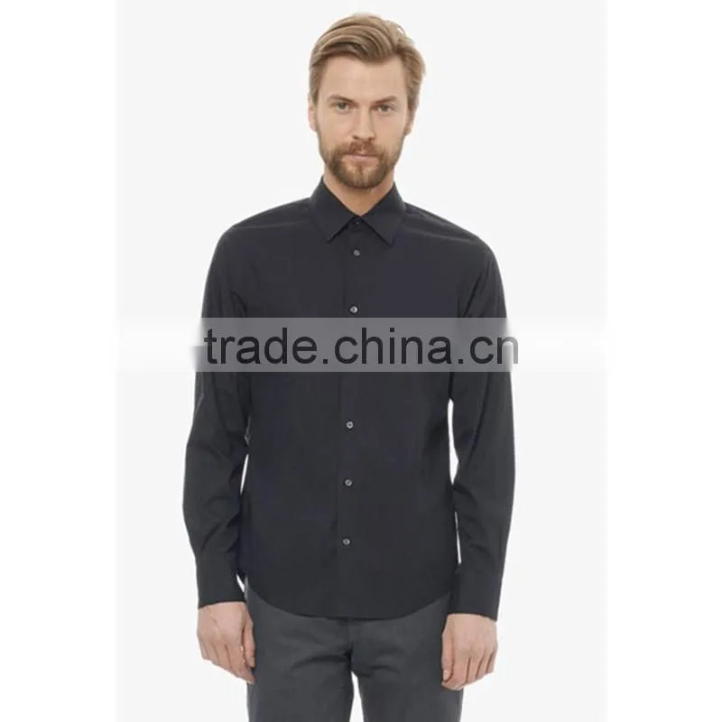 OEM service for 100% cotton new design black mens shirts models