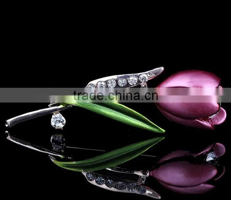 F20043N flower brooches Colorful tulips brooch pins fashion elegant brooches