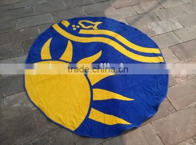 Carton printing design round beach towels wholesale