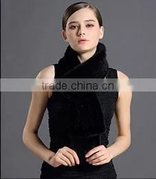 New design lady knit rabbit fur scarf wholesale