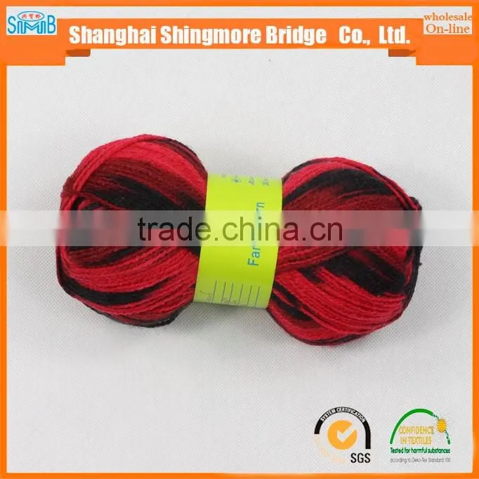 China knitting yarns factory direct wholesale long space dyeing multicolor yarn, acrylic yarn for sweater