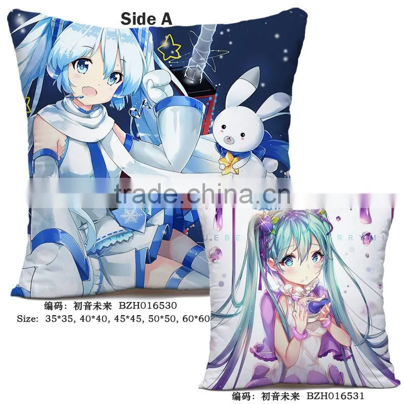 Japanese Popular Singer Hatsune Miku Printed Anime Soft Pillow 45*45CM