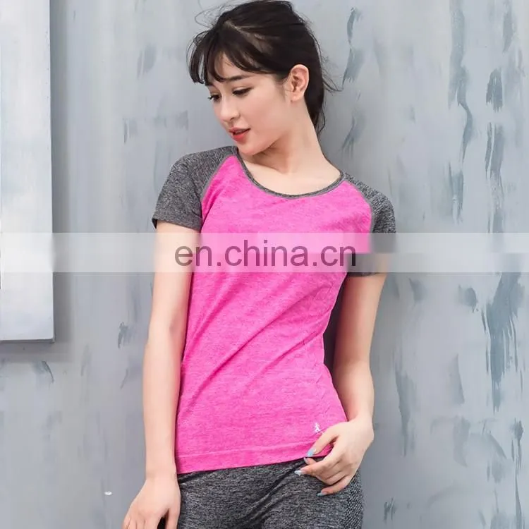 Women Trainning Exercise T-shirt Quick Dry Summer Running Fitness Gym Sports Yoga Sports Tops Short Sleeves Tee
