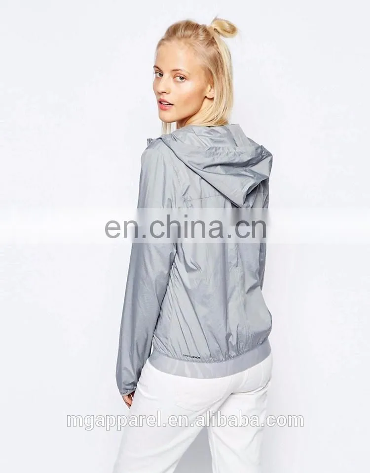 Wholesale fashion cheap plain windbreaker jacket for women 2016