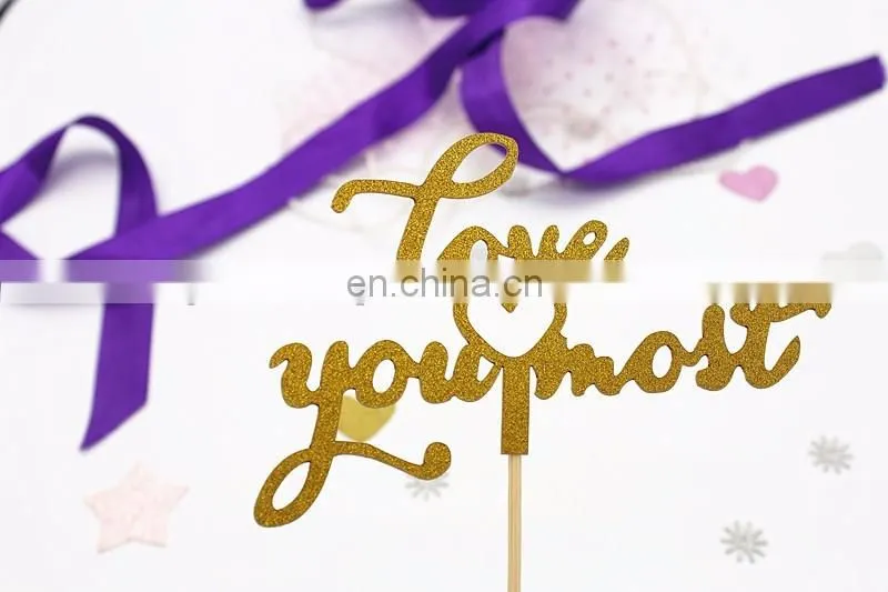 New Design Love you most Cake Topper Wedding Cake Decorations