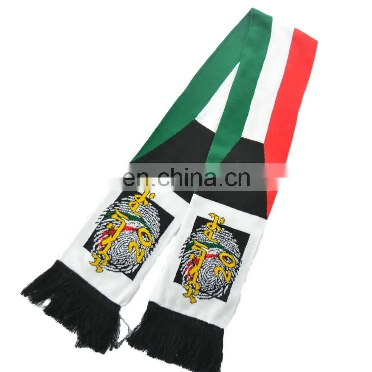 SC-0030 Acrylic soccer scarf custom print knitted jacquard Italy football fan scarf