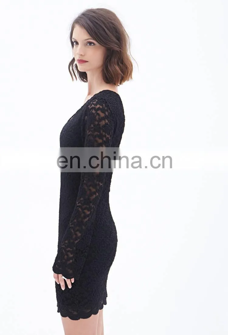 2014 winter women dress Crisscross Cutout Back Floral Lace Sheath Dresses