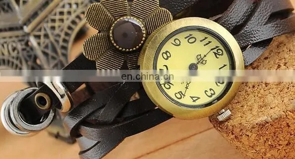 Colorful Retro Vintage Multilayer Faux Leather Strap Women Bracelet Quartz Wrist Watch Ladies relogio feminino clock