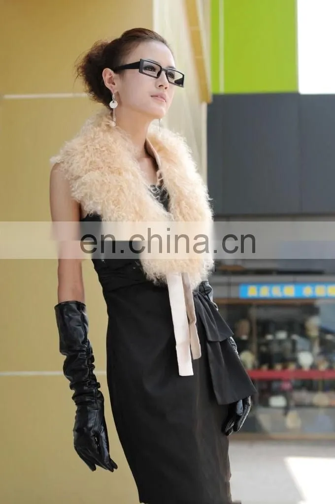 Mongolian Lamb Fur Shawl cape for ladies