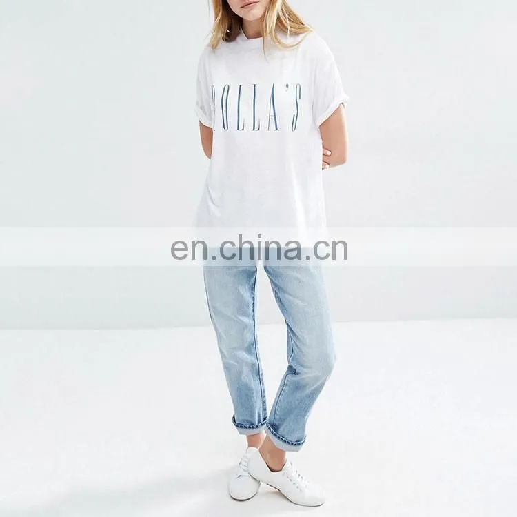 Latest wholesale custom women pima cotton plain no brand t-shirt