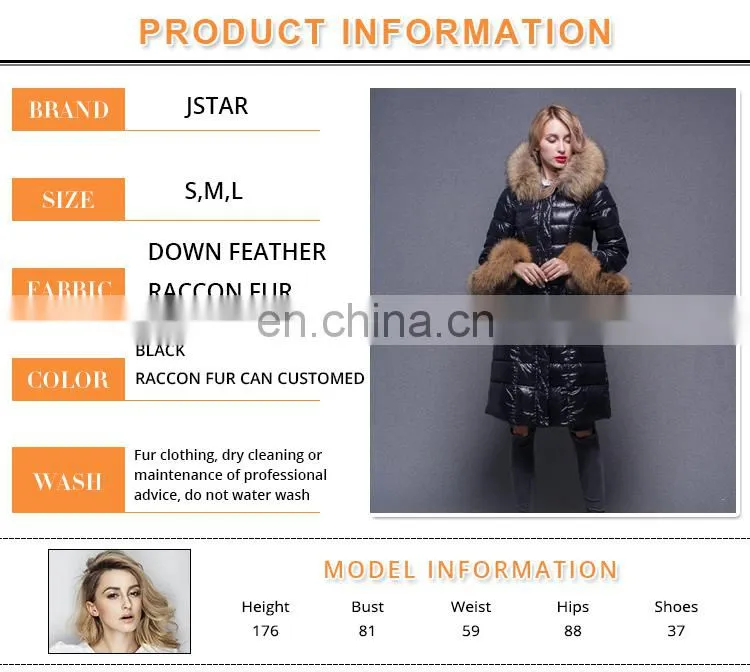 Heavy fur collar custom fashion style warm feather inside hood down jacket for winters