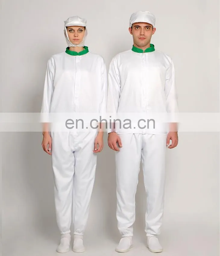 Workwear of food industry breathable workwear/ unisex food industry clothing