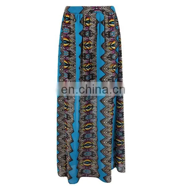wholesale contrast band split front women pencil skirt