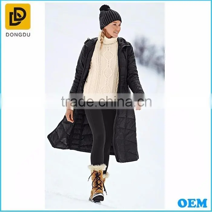 Promotion best quality ultra thin long down jacket for winter