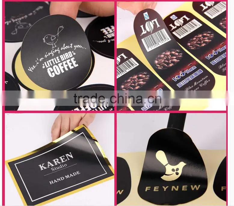 high quality fine and smooth self-adhesive coated paper label stickers with any logo