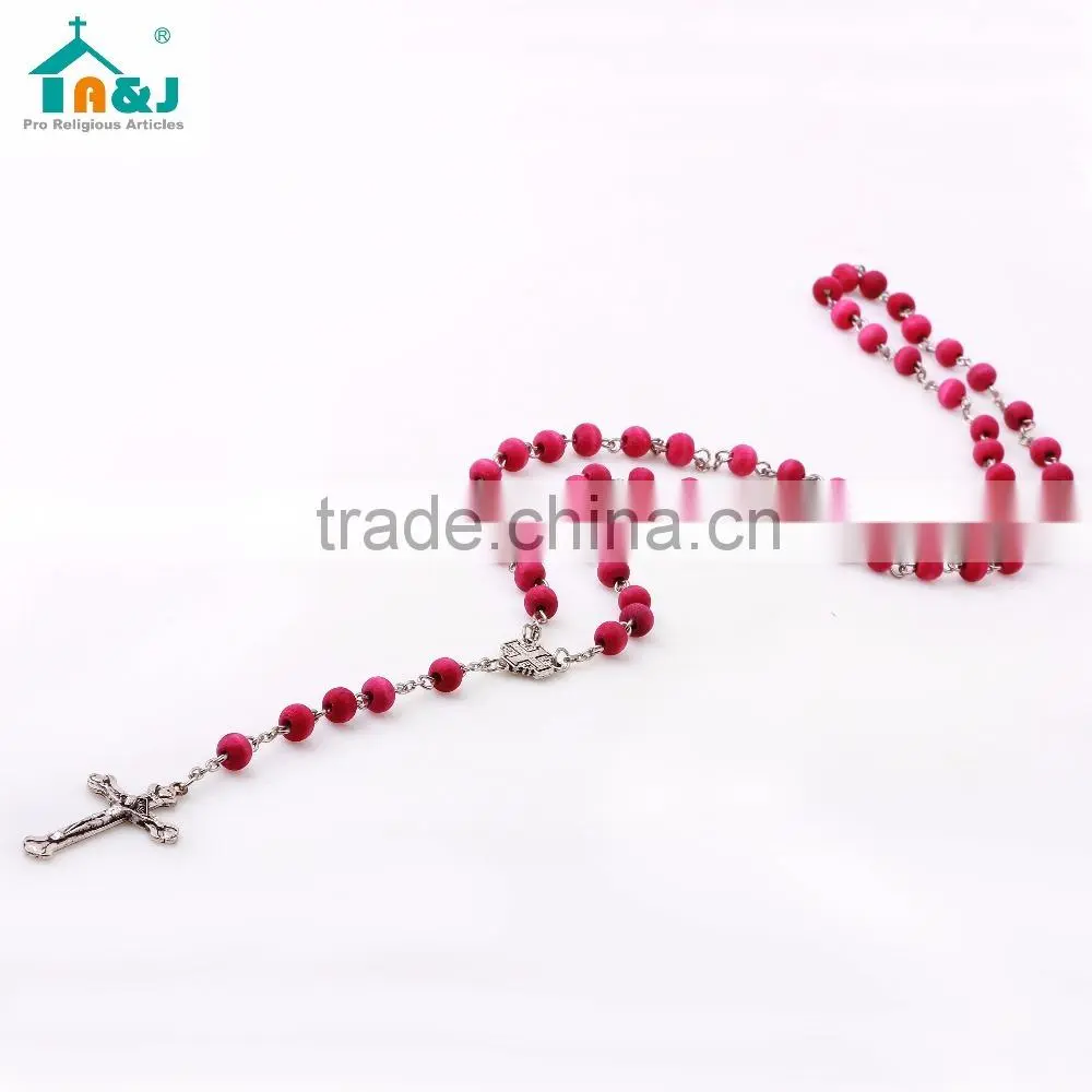 Alibaba Trade Assurance Supplier religious wood rosary necklace Hot Sale cheap