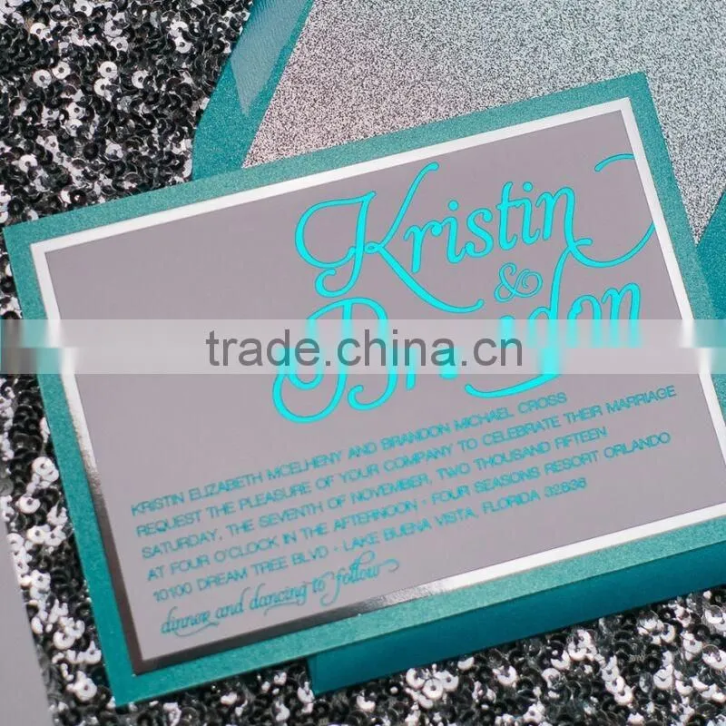 High Quality Luxurious Royal Glitter Wedding Card Design