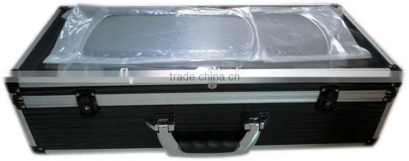 professional aluminum profile waterproof shell 12 bottle wine case with lock and handle
