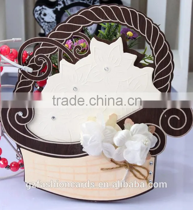 2014 Royal Wooden Wedding Invitation Card