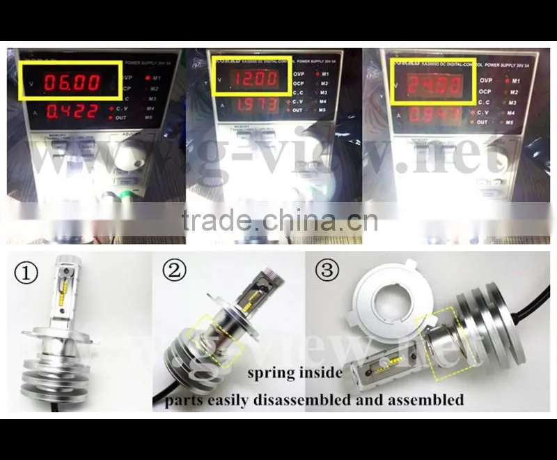 hi lo beam auto led headlight 4500lm h4 auto bulb high power