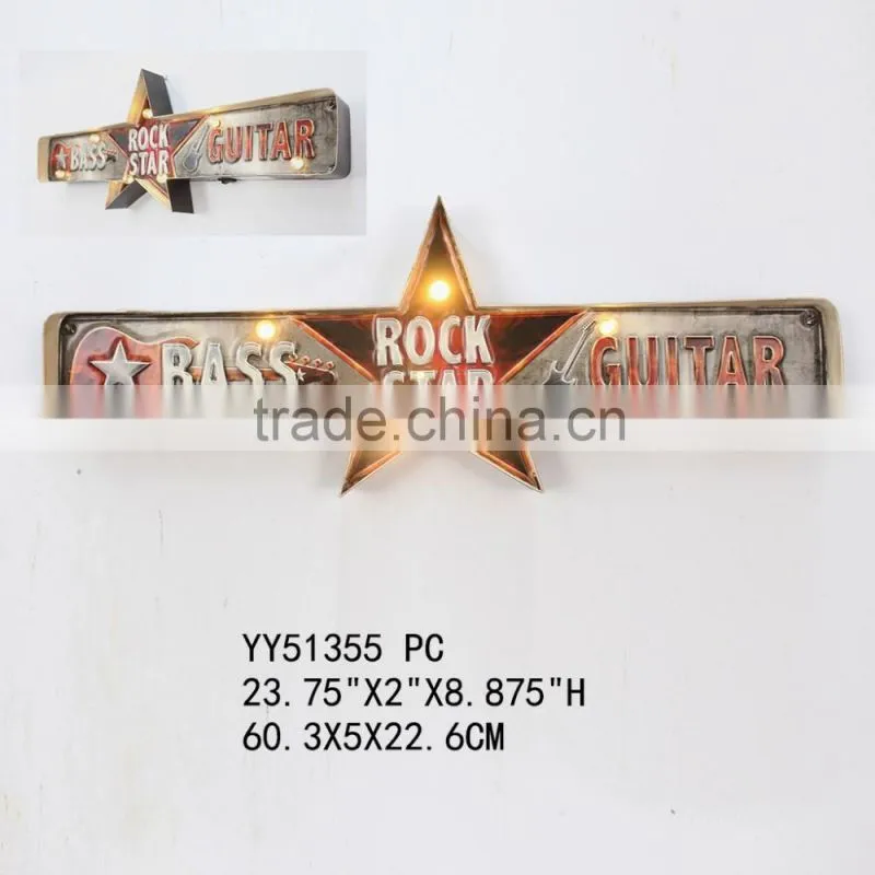 2015 new gas vintage embossed LED tin sign for wall decor, factory metal wall plaque