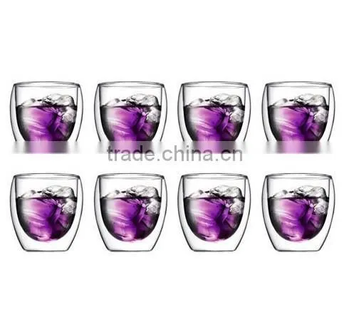 prevent cracking double wall glass cup coffee glass cup