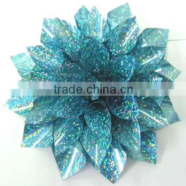 2014 the newest design Glitter with lace decorative border Star Bows or Garland Ribbon Flower For Christmas/Wedding Celebration
