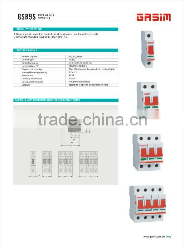 2014 best sell automatic reset circuit breaker