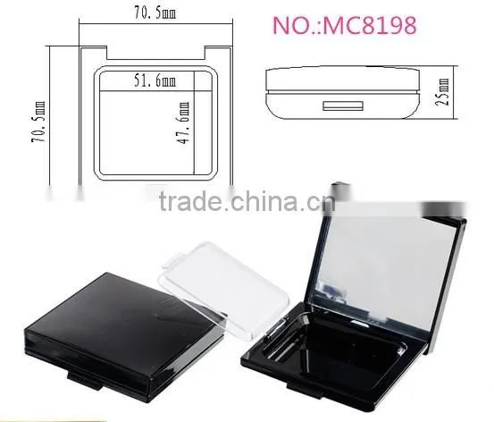 MC8198 empty square plastic makeup powder case