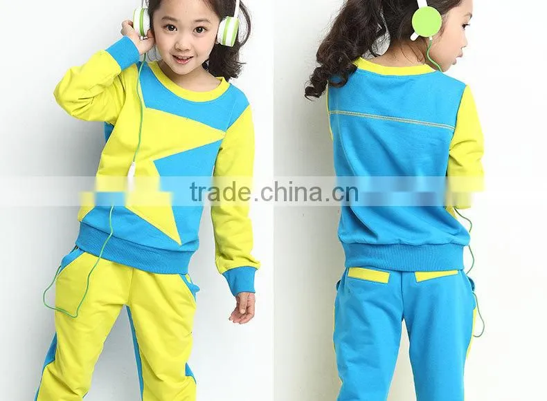 Children Sports Wear Plain T-Shirt and Sport Pants / Wholesale Clothing Made in China Jiangxi Nanchang Factory