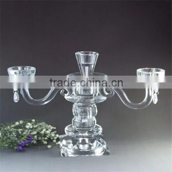 3 arms crystal candlestick for home decoration