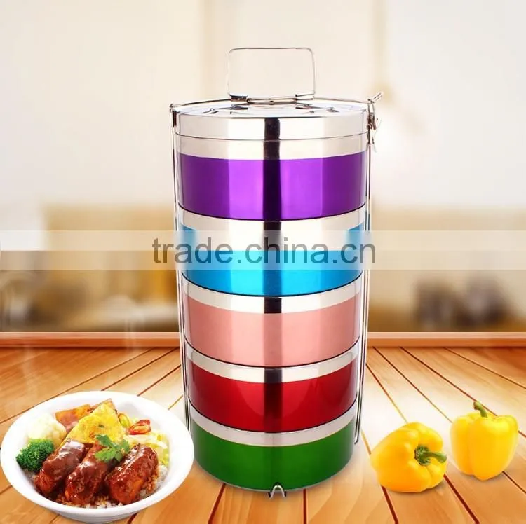 caitang stainless steel hot food thermal carrier box/ tiffin lunch box/ Portable hand pot