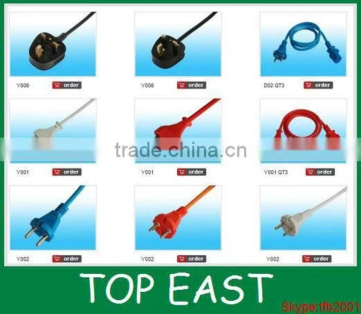 America ac power cord 2 flat pin plug 110v
