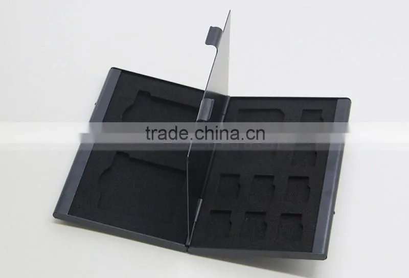11 Slot Aluminium EVA Material Black 3DS Card Case for 2x 3DS 8x TF 1x SD Card