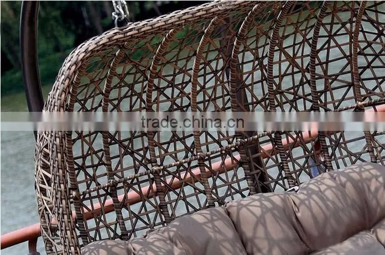 Luxury Outdoor Furniture Double Seat Hanging Indoor Swing Rattan Egg Chair Living Room Swing Chair
