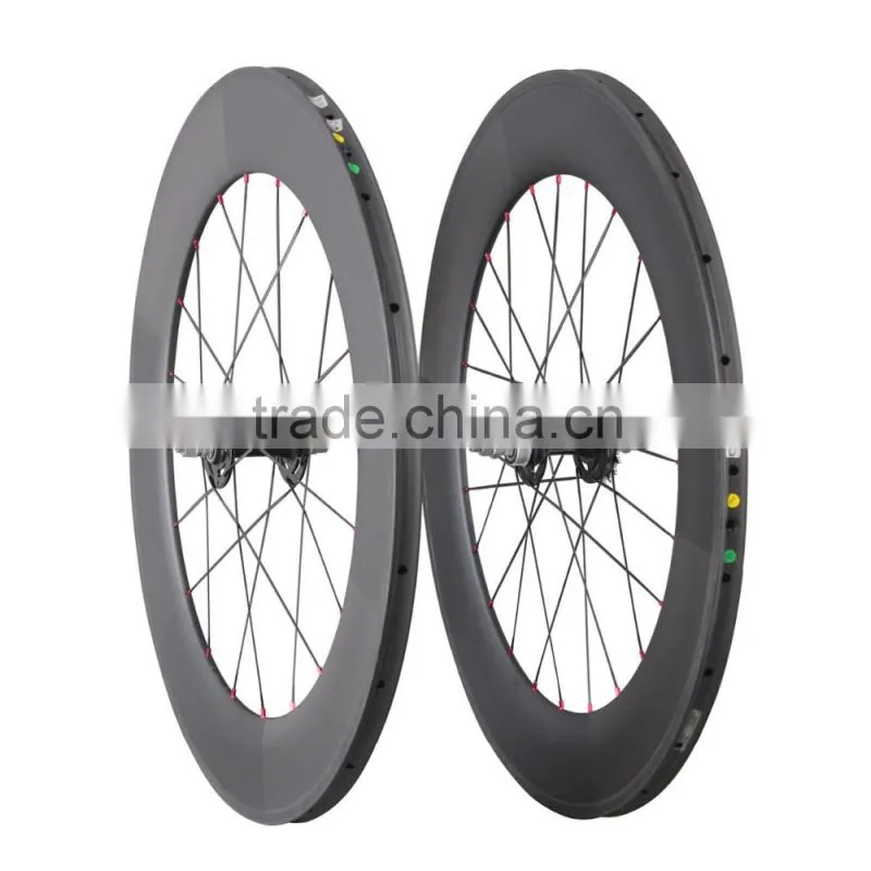 2016 carbon track bike wheelset track wheels 88mm tubular road bike track wheel Novatec hub