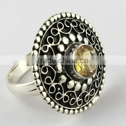 Heart Of Rose Golden Rutile Ring, Gemstone Silver Jewelry, Handmade Silver Jewelry
