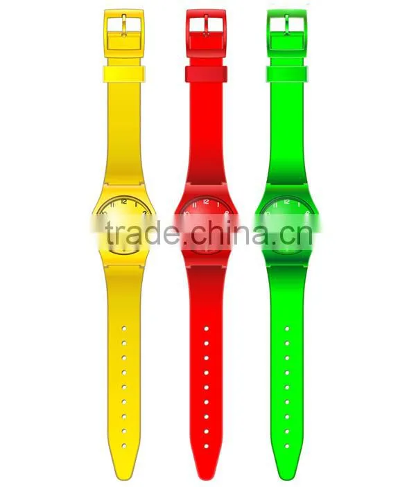2015 Silicone wrist factory watches with japan quartz movement for girls