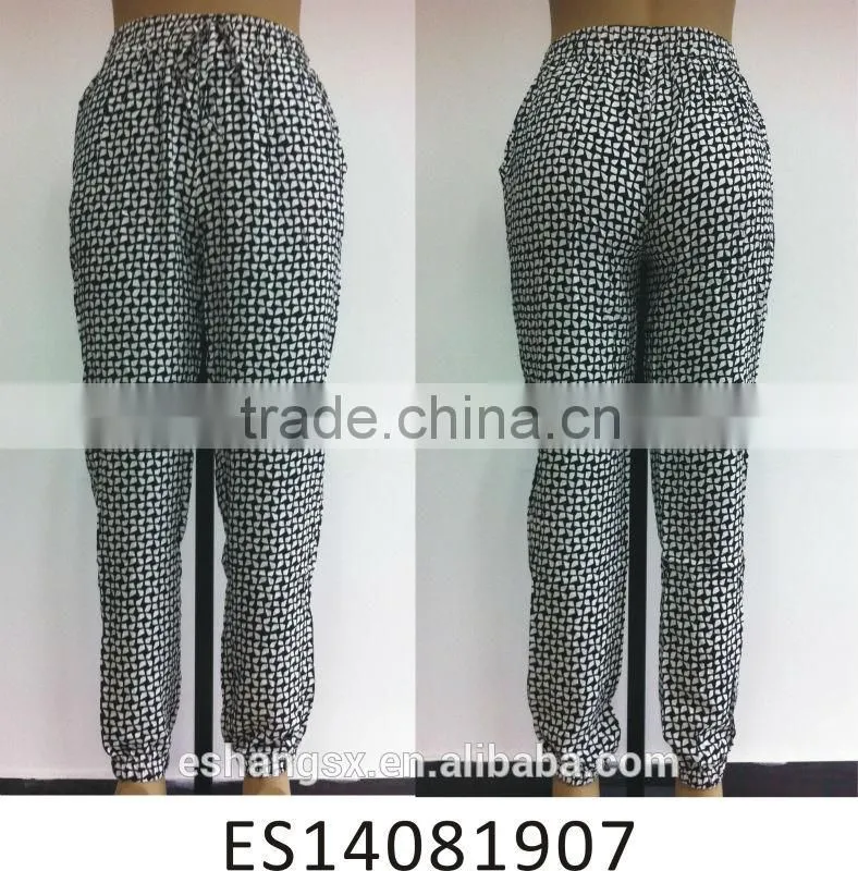 Viscose printed loose soft new style girl pant