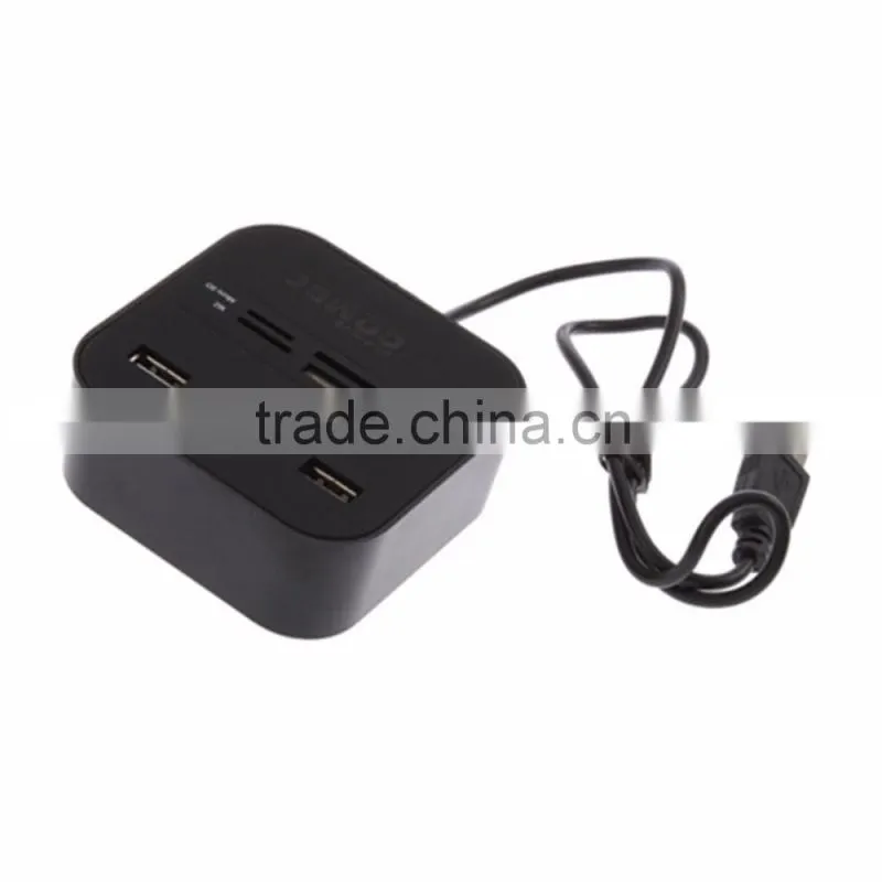 All in One Multi-card Card Reader with 3 ports USB 2.0 hub Combo for MMC/M2/MS Wholesale