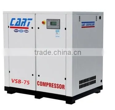 Stationary configuration compressor with high quality