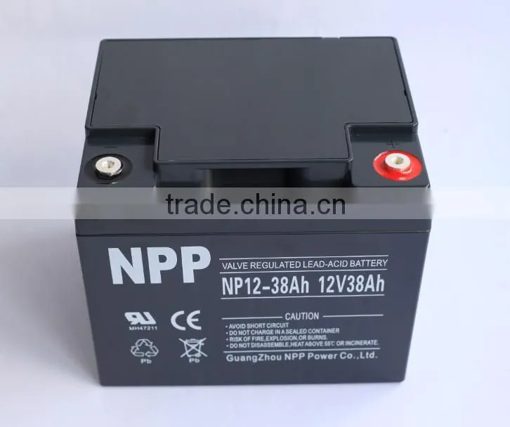 12v38ah rechargeable 12volt maintenance free solar battery