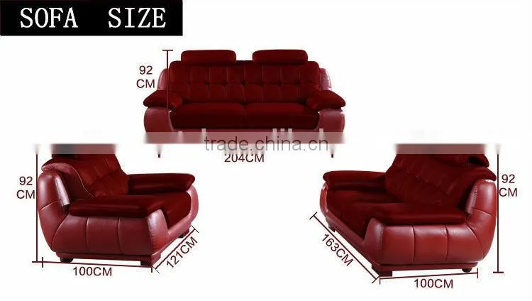 2014 new red leather sofa italian